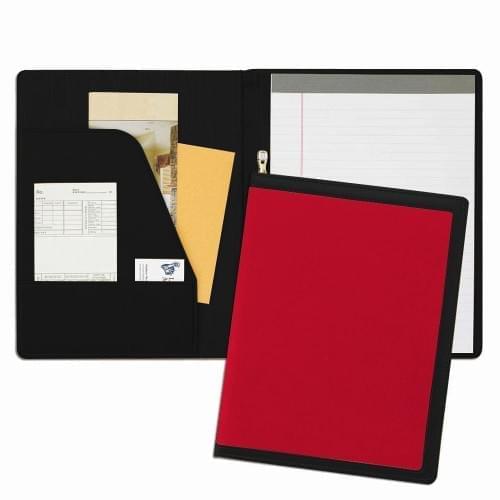 Edge Embroidered Letter Folder-600 Denier Nylon and Faux Leather Vinyl-Red / Black