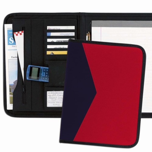 Tribeca 2-Tone Letter Folder-600 Denier Nylon and Faux Leather Vinyl-Red / Navy Tribeca 2-Tone Letter Folder-600 Denier Nylon and Faux Leather Vinyl-Red / Navy