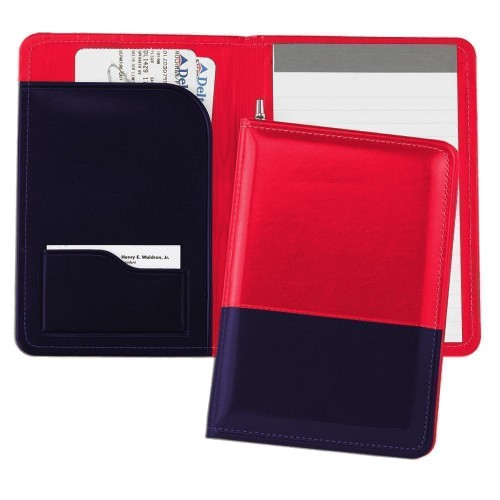Duplex Junior Folder-Faux Leather Vinyl-Red / Navy