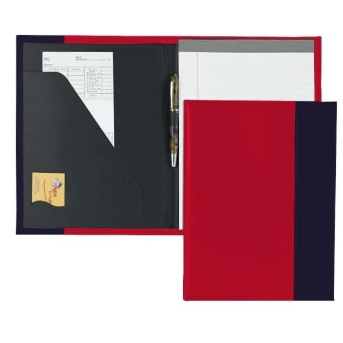 Manhattan Letter Folder-Faux Leather Vinyl-Red / Navy