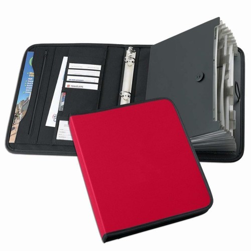 Tribeca-Accordion Ring Binder-Nylon-Red Tribeca-Accordion Ring Binder-Nylon-Red