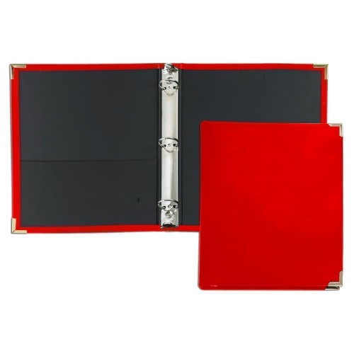 1/2" Stitched Ring Binder-Faux Leather Vinyl-Red 1/2" Stitched Ring Binder-Faux Leather Vinyl-Red
