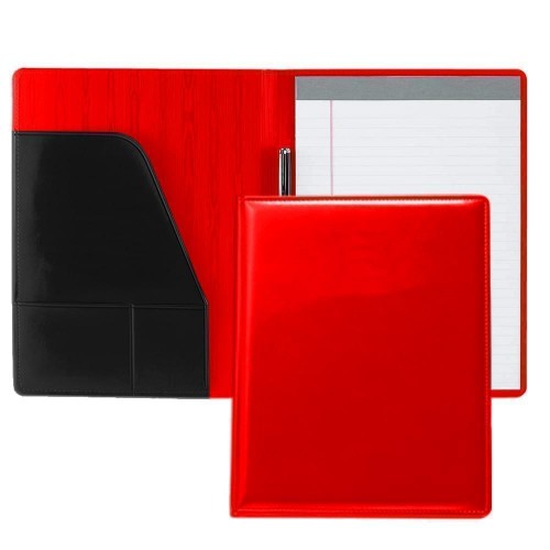 Grainedge Letter Folder-Faux Leather Vinyl-Red