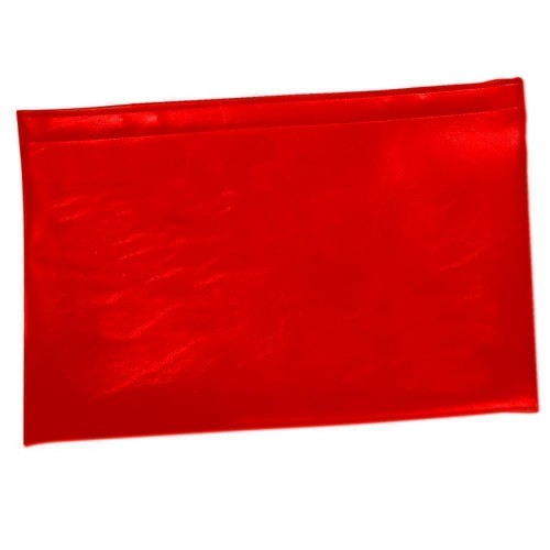 Stitched Briefcase-Faux Leather Vinyl-Red