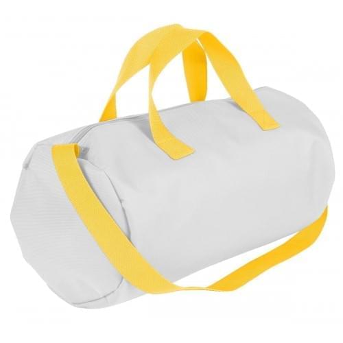 USA Made Nylon Poly Gym Roll Bags, White-Gold, ROCX31AA35