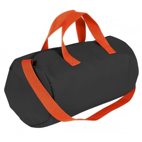 USA Made Nylon Poly Gym Roll Bags, Black-Orange, ROCX31AAO0