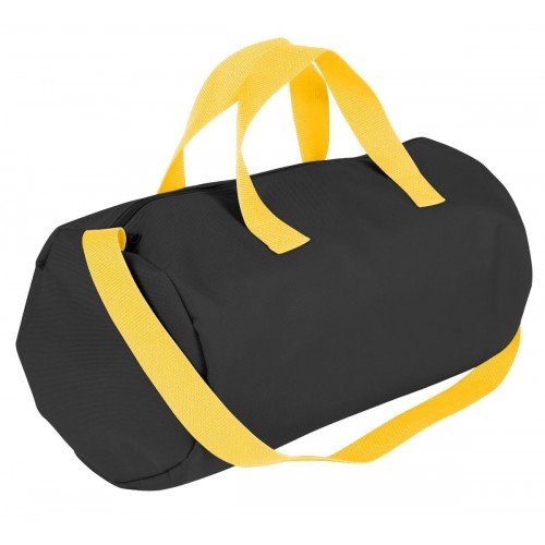 USA Made Nylon Poly Gym Roll Bags, Black-Gold, ROCX31AAO5