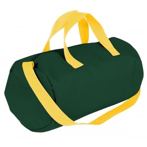 USA Made Nylon Poly Gym Roll Bags, Hunter Green-Gold, ROCX31AAS5