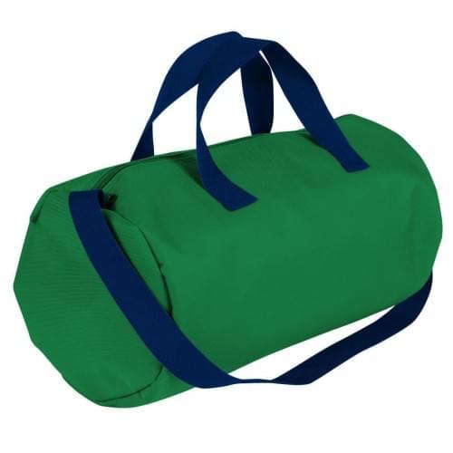 USA Made Nylon Poly Gym Roll Bags, Kelly Green-Navy, ROCX31AATZ