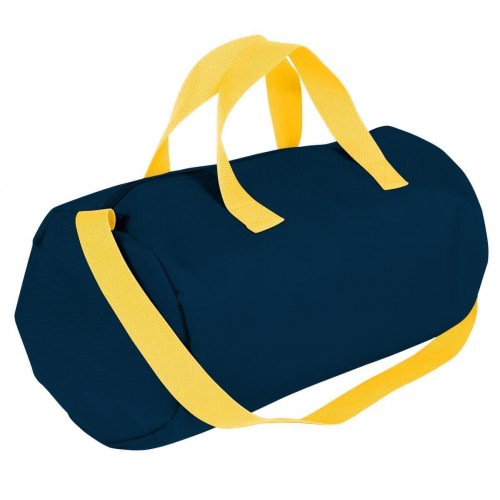 USA Made Nylon Poly Gym Roll Bags, Navy-Gold, ROCX31AAW5