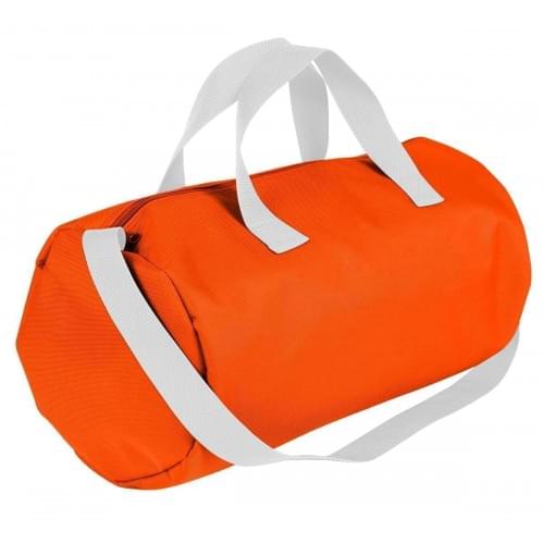 USA Made Nylon Poly Gym Roll Bags, Orange-White, ROCX31AAX4