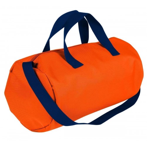USA Made Nylon Poly Gym Roll Bags, Orange-Navy, ROCX31AAXZ