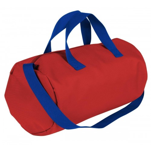 USA Made Nylon Poly Gym Roll Bags, Red-Royal Blue, ROCX31AAZ3