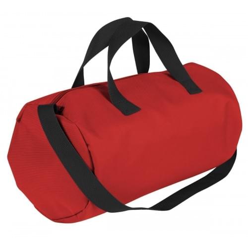 USA Made Nylon Poly Gym Roll Bags, Red-Black, ROCX31AAZR