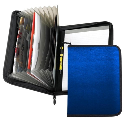 Accordion Zipper Folder-600 Denier Nylon or Faux Leather Vinyl-Royal Accordion Zipper Folder-600 Denier Nylon or Faux Leather Vinyl-Royal