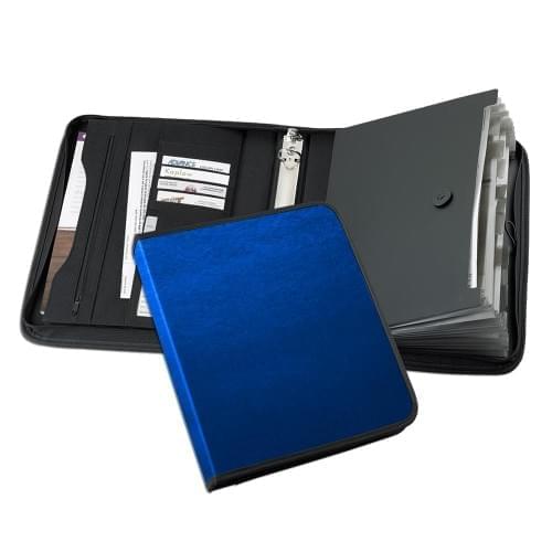 Tribeca-Accordion Zipper Ring Binder-600 Denier Nylon or Faux Leather Vinyl-Royal