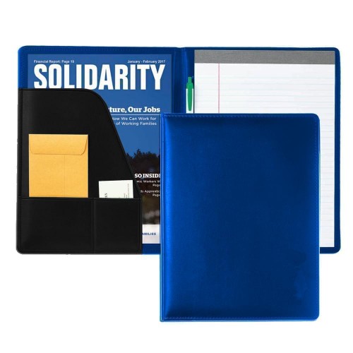 Grainedge Letter Folder-Faux Leather Vinyl-Royal