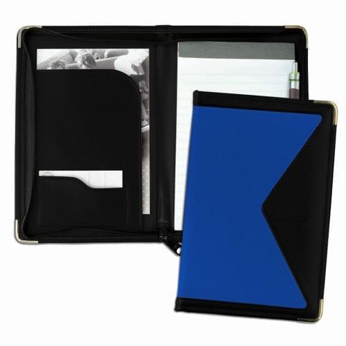 Edge Junior Zipper Folder-600 Denier Nylon and Faux Leather Vinyl-Royal Blue / Black