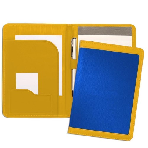 Edge Embroidered Junior Folder-600 Denier Nylon and Faux Leather Vinyl-Royal Blue / Gold