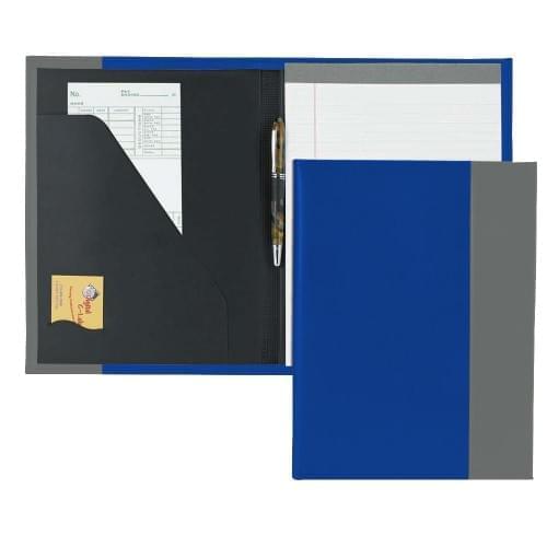 Manhattan Letter Folder-Faux Leather Vinyl-Royal Blue / Grey