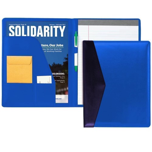 Accent Stitched Letter Folder-Faux Leather Vinyl-Royal Blue / Navy Accent Stitched Letter Folder-Faux Leather Vinyl-Royal Blue / Navy