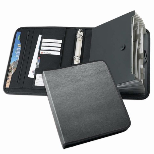 Tribeca-Accordion Ring Binder-600 Denier Nylon or Faux Leather Vinyl-Silver