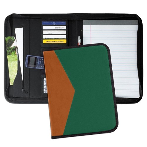 Tribeca Dual Tone Zipper Folder-Matte-Tan / Hunter