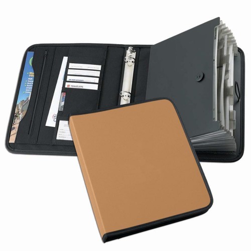 Tribeca-Accordion Ring Binder-Nylon-Tan