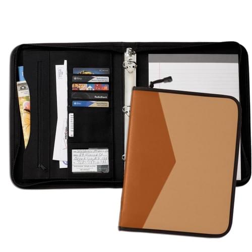 Tribeca Dual Tone 1" Zipper Ring Binder-Matte-Tan / Tan