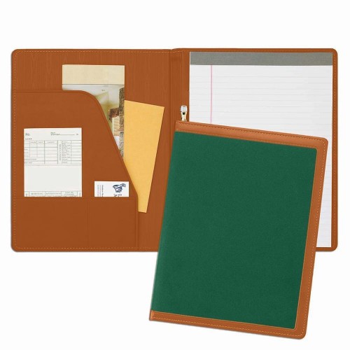Edge Embroidered Letter Folder-Matte-Tan / Hunter