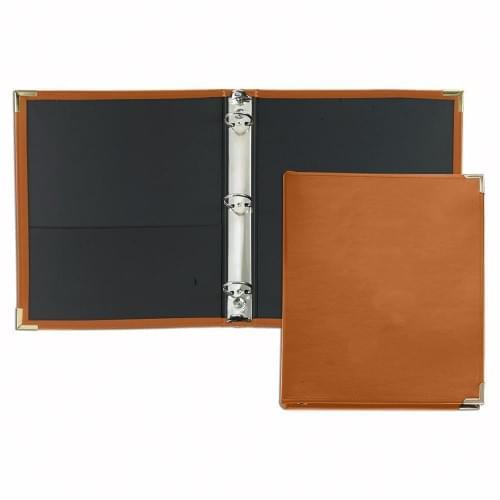 1.5" Stitched Ring Binder-Matte-Tan