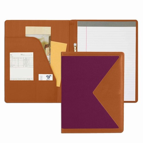 Edge Letter Folder-Matte-Tan / Burgundy