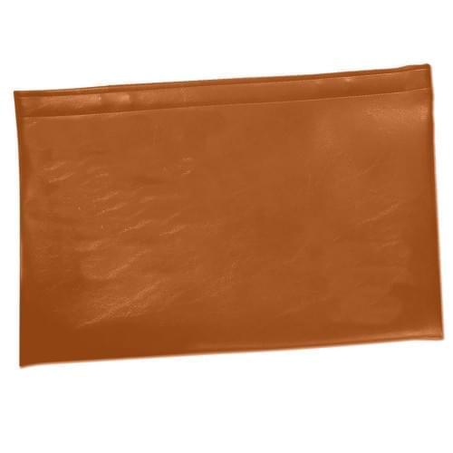Stitched Briefcase-Faux Leather Vinyl-Tan