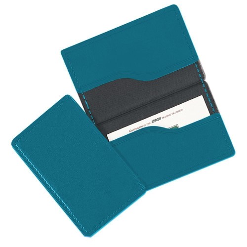 Card Case-Faux Leather Vinyl-Turqoise Card Case-Faux Leather Vinyl-Turqoise