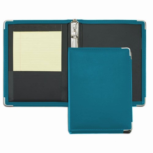 Noble Junior 3/4" Ring Binder-Faux Leather Vinyl-Turqoise