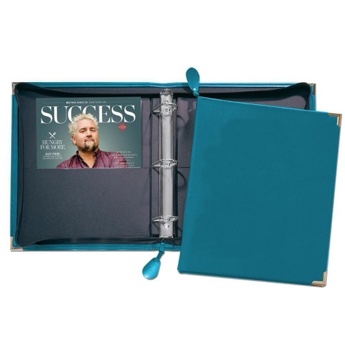 Zippered 1 1/2" D-Ring Binder-Faux Leather Vinyl-Turqoise Zippered 1 1/2" D-Ring Binder-Faux Leather Vinyl-Turqoise