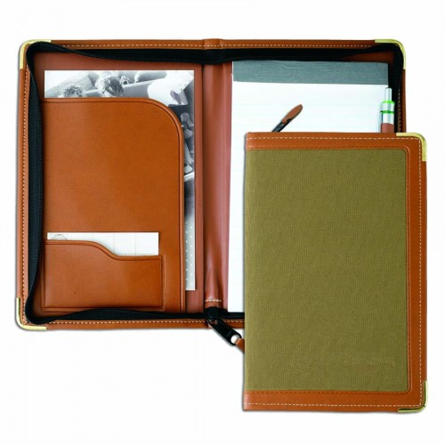 Edge Embroidered Junior Zipper Folder
