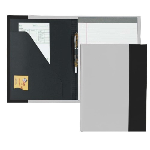 Manhattan Letter Folder-Faux Leather Vinyl-White / Black