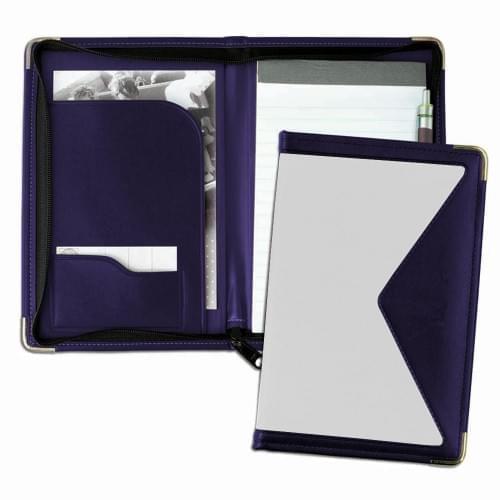 Edge Junior Zipper Folder-600 Denier Nylon and Faux Leather Vinyl-White / Navy