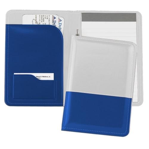 Duplex Junior Folder-Faux Leather Vinyl-White / Royal Blue