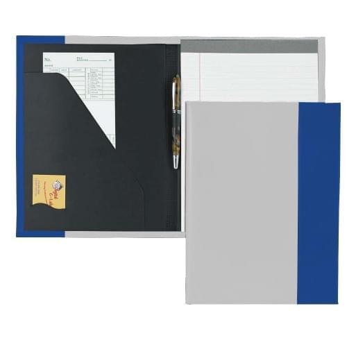 Manhattan Letter Folder-Faux Leather Vinyl-White / Royal Blue