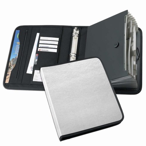 Tribeca Accordion Ring Binder-Polished-White Tribeca Accordion Ring Binder-Polished-White