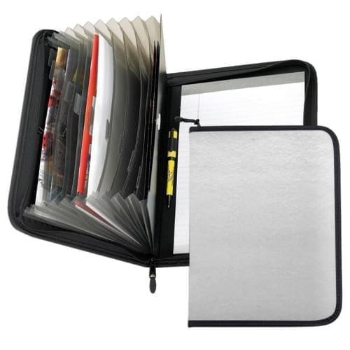 Accordion Zipper Folder-Polished-White