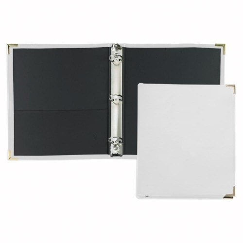 1/2" Stitched Ring Binder-Polished-White