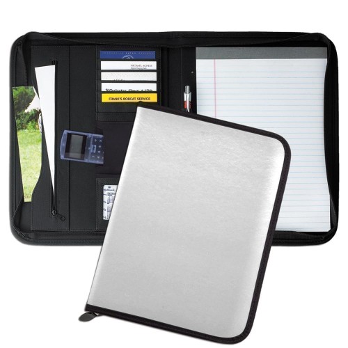 Tribeca Letter Zipper Portfolio-Polished-White