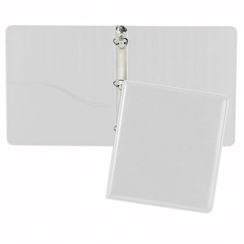 Grainedge 1" Ring Binder-Faux Leather Vinyl-White
