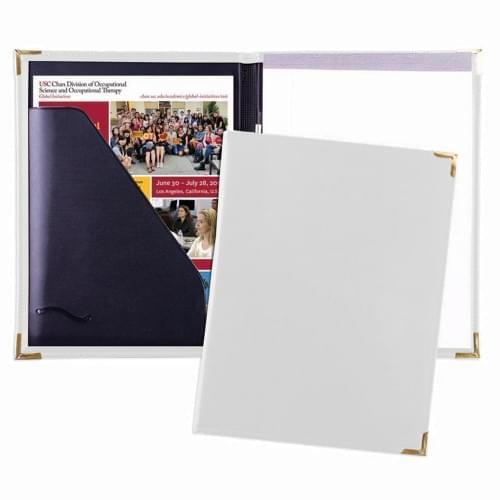 Stitched Letter Folder-Faux Leather Vinyl-White