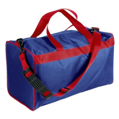 USA Made Nylon Poly Weekend Duffles, Royal Blue-Red, WLKX31AA02