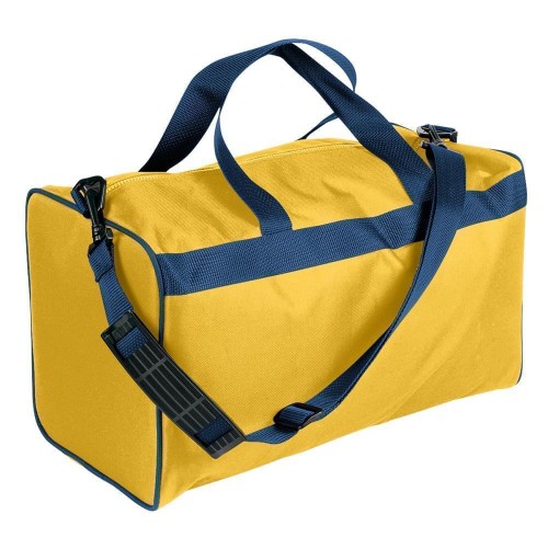 USA Made Nylon Poly Weekend Duffles, Gold-Navy, WLKX31AA4Z