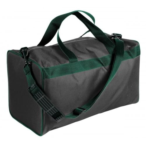 USA Made Nylon Poly Weekend Duffles, Black-Hunter Green, WLKX31AAOV